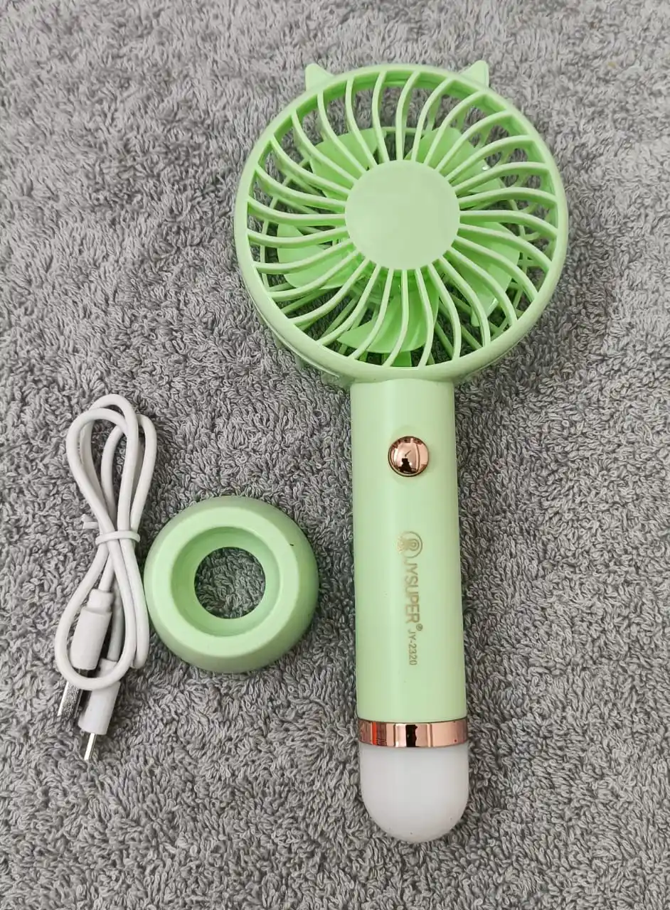 Jy super jy 2320 model mini rechargeable fan with led light
