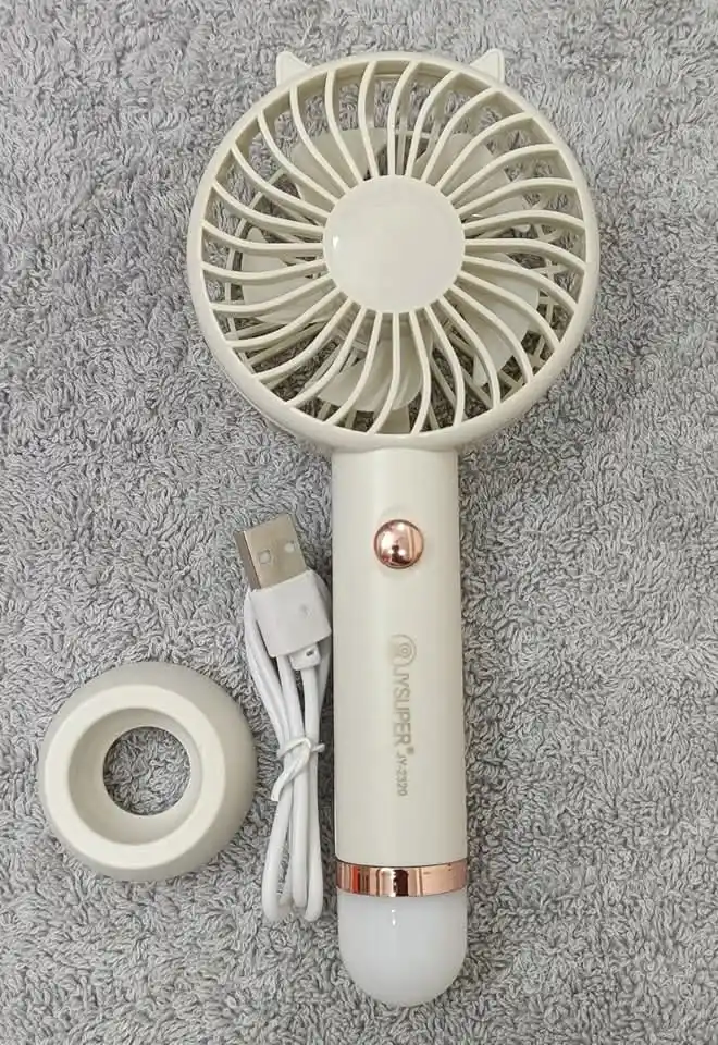 Jy super jy 2320 model mini rechargeable fan with led light