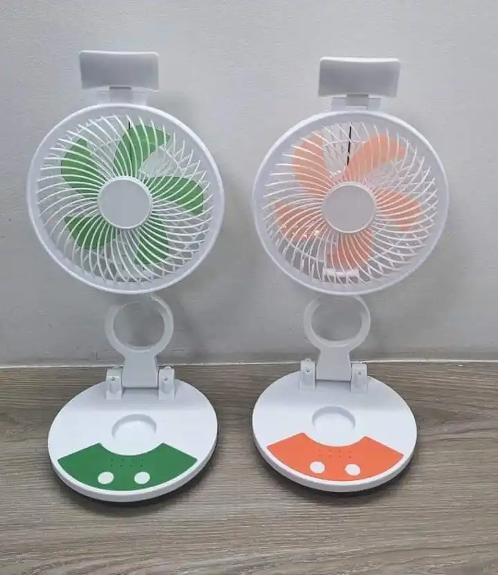 Portable Rechargeable Folding Table Fan with Light (Model: ZT-329)